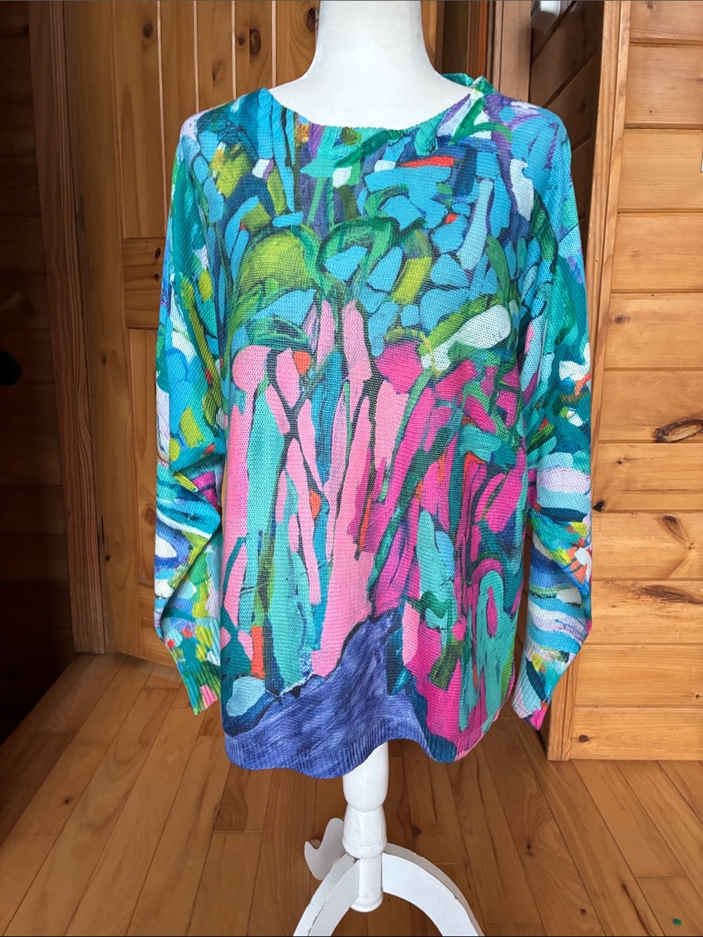 Claire desjardins artsy coastal preppy art to wear light sweater top